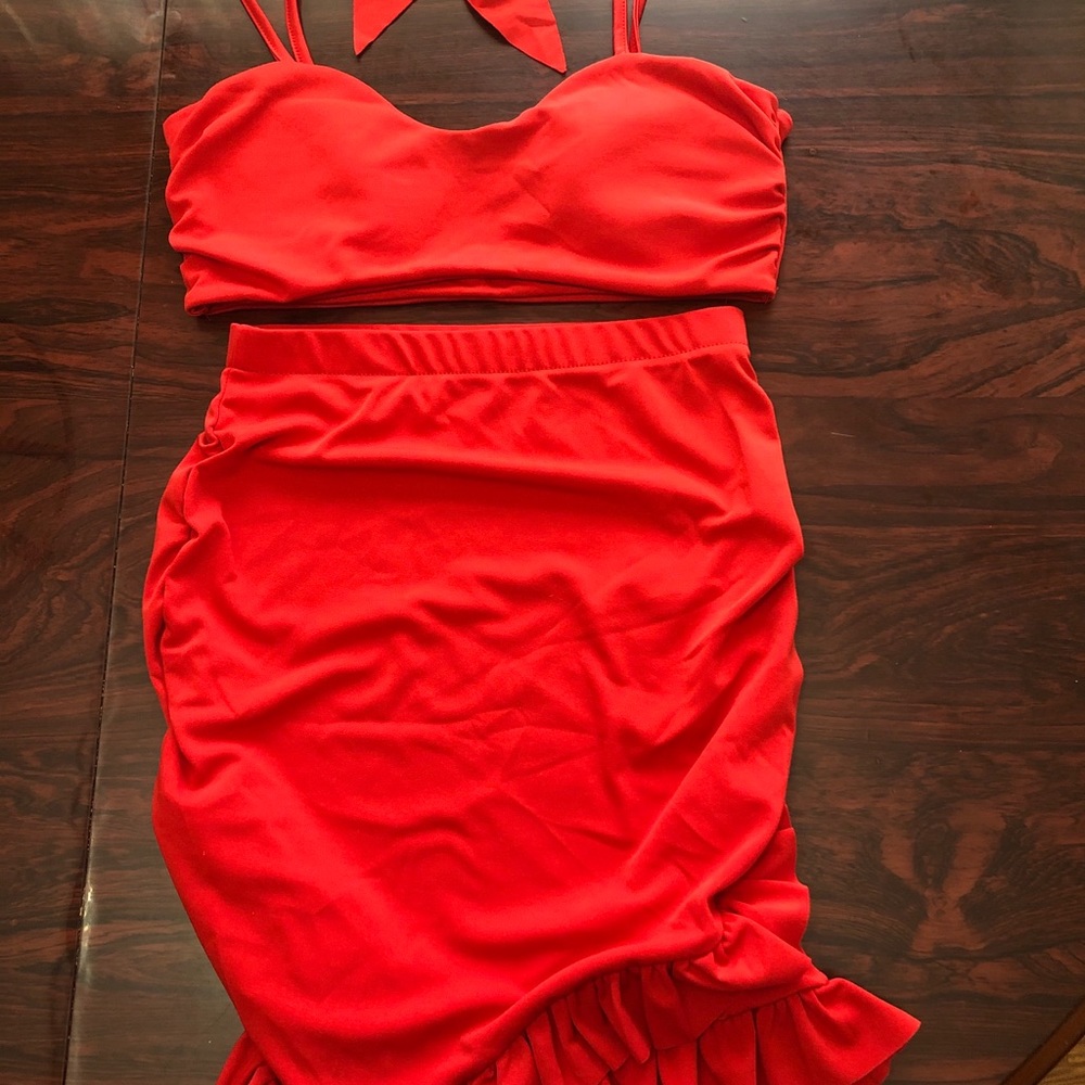 Red two piece